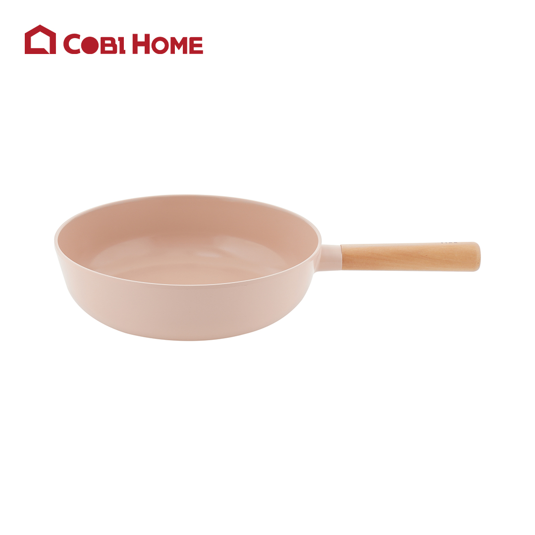 Chảo nhôm ,màu hồng đào 6 size - phân phối chính hang cobi home