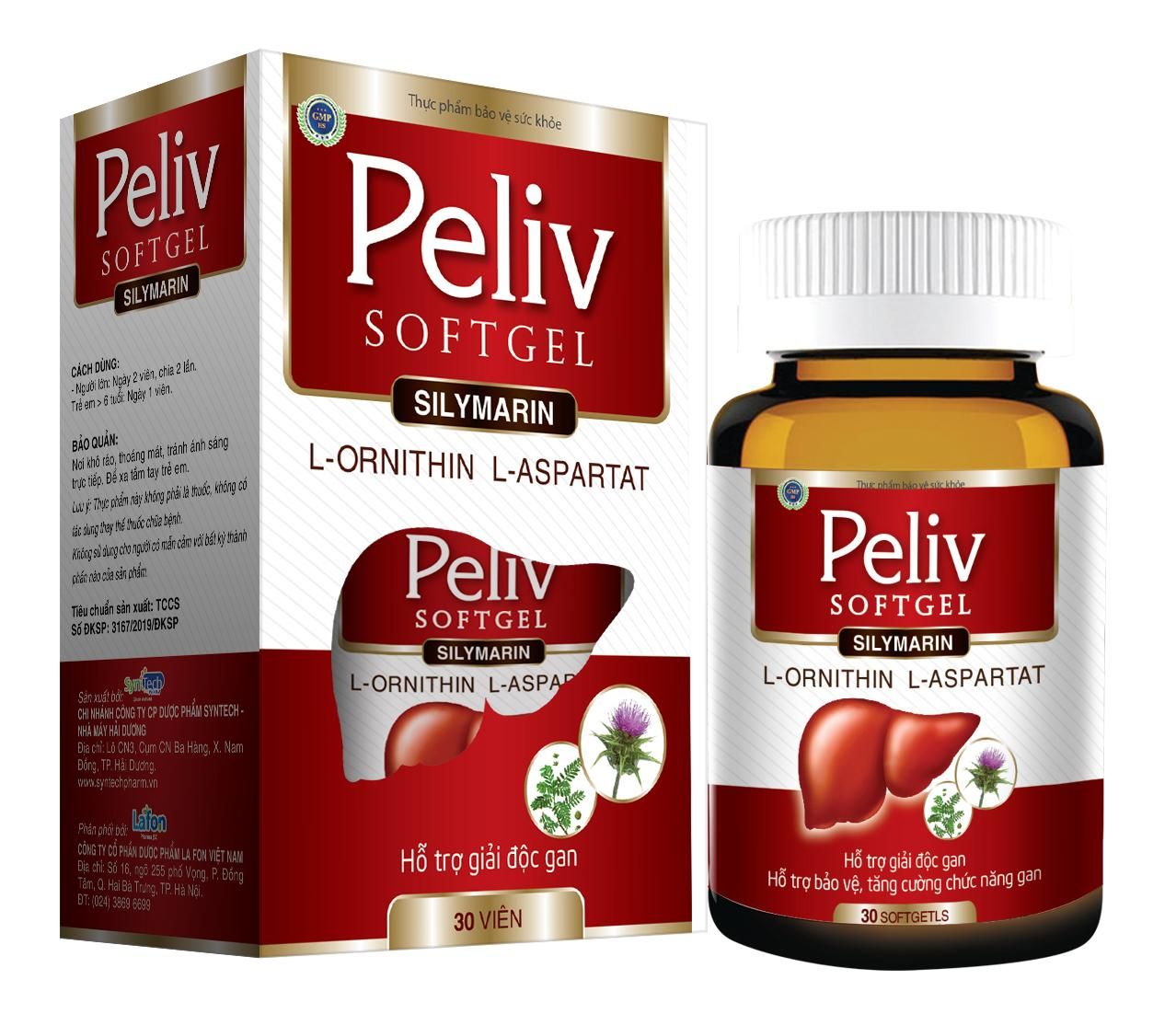 Hỗ trợ giải độc, tăng cường chức năng gan Peliv Softgel - Hộp 30 viên