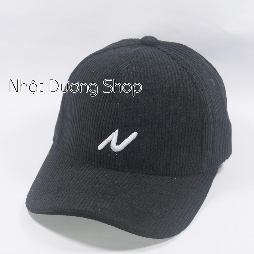 Mũ lưỡi trai ️ Nón kết thêu hình chữ ngẫu nhiên chất liệu nhung tăm cao cấp form unisex nam nữ