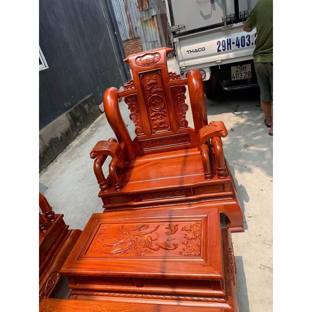 Bộ Tần Thuỷ Hoàng Gỗ Hương Đá tay 12 cột liền , yếm liền hàng khuôn 4 ván 2