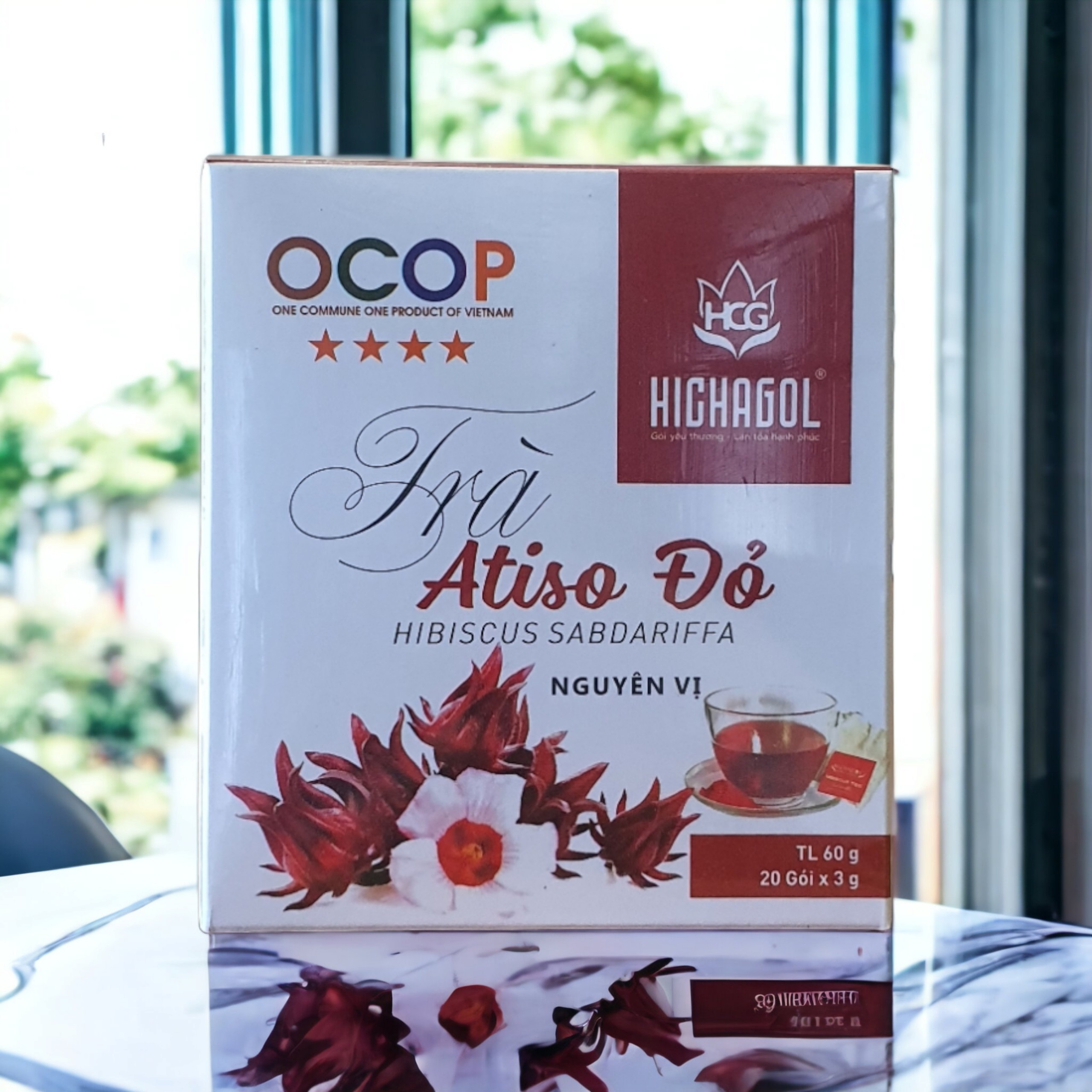 Trà túi lọc Atiso đỏ nguyên vị, hộp 20 gói. Hỗ trợ mát gan, bổ sung vitamin C....