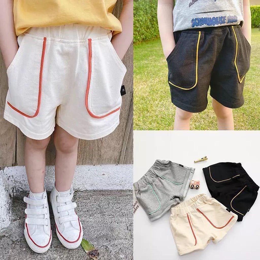 Quần đùi túi viền cho bé trai bé gái, Quần short cotton cho bé mặc hè từ 8-25kg