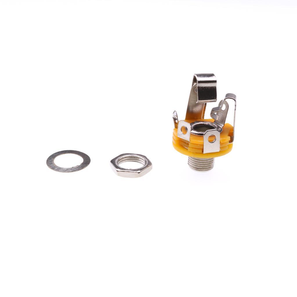 5 Pieces Guitar Stereo Socket 6.35mm Electric Guitar Stereo Socket