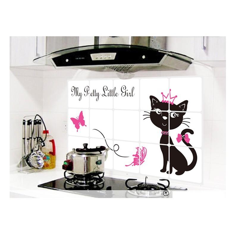 Decal dán bếp Mèo xinh xắn 45x75cm