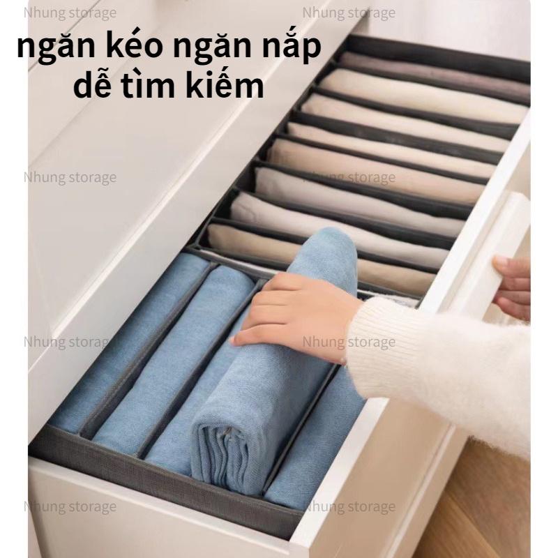 Hộp Vải Đựng Quần Áo Chia Ngăn Bằng Vải Đa Năng Tiện Lợi - Túi Vải Đựng Quần Jean Áo Len