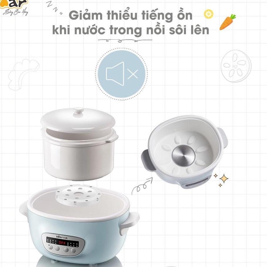 Nồi Nấu Đa Năng Bear Hầm Cháo, Chưng Yến Kèm Lồng Hấp Dung Tích 2,5L - Hàng chính hãng