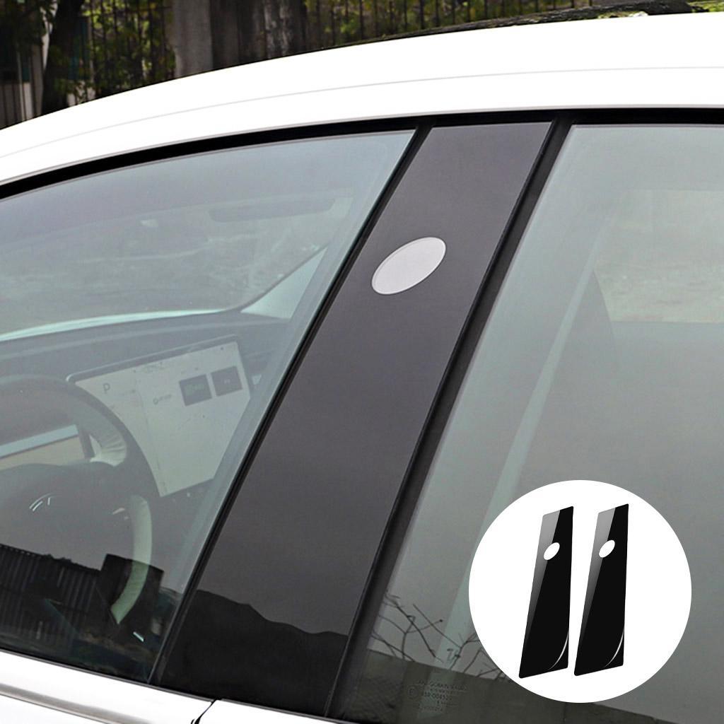 Window black B Pillar Cover Trim Sticker 2pcs stripe