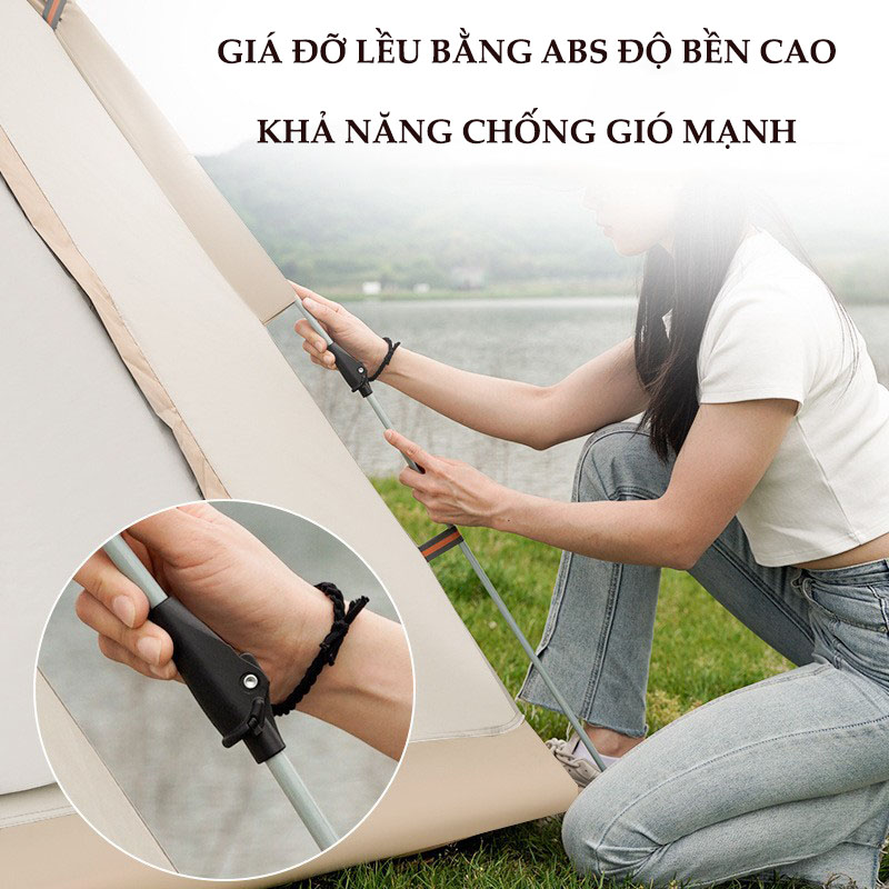 Lều Cắm Trại Du Lịch Dã Ngoại, Lều Phượt Tự Bung 4 đến 6 người Chống Thấm Nước Chống Muỗi Gấp Gọn Tiện Lợi