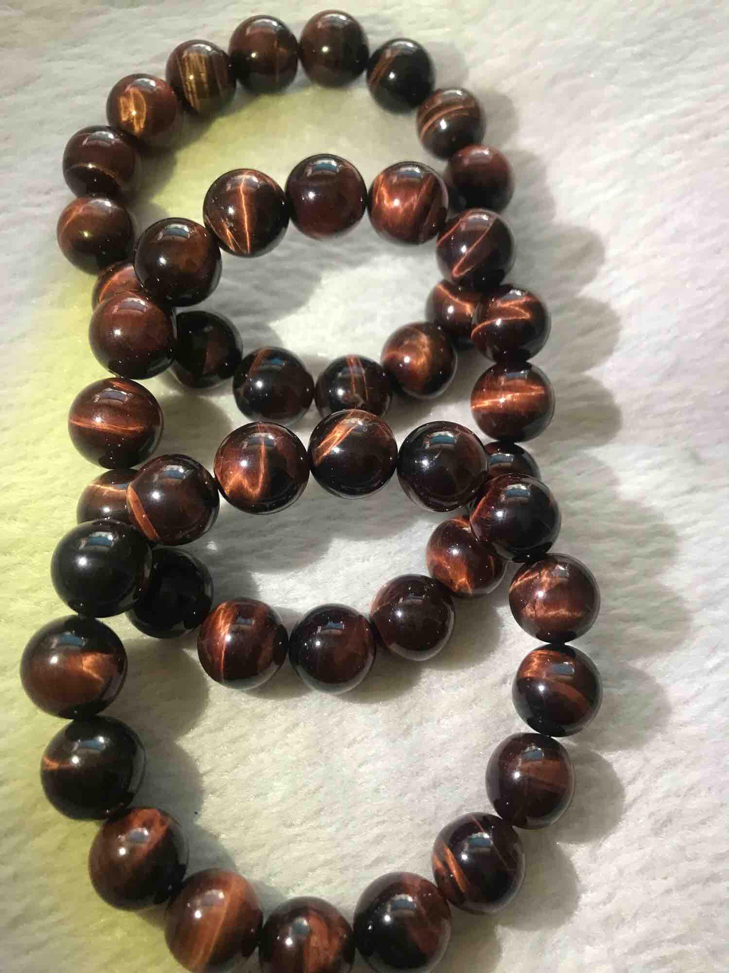 Vòng Đá Tự Nhiên Đá Mắt Hổ Đỏ Nâu 12mm Nam Mệnh Hoả Thổ Kim