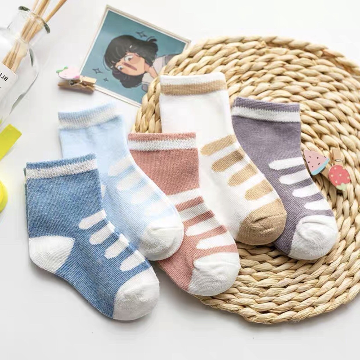 Set 5 tất cho bé thu đông cho trẻ 0-5 tuổi