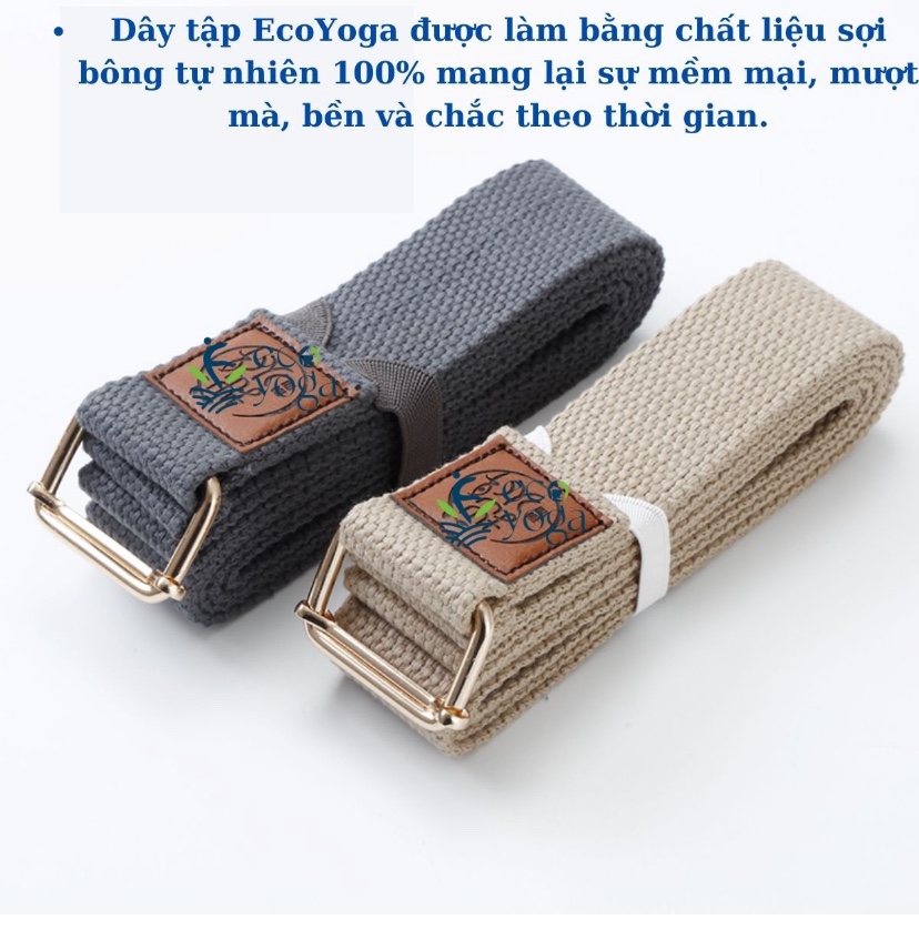 Dây tập yoga bản bự ngang 4.8cm dài 2.5m sợi bông tự nhiên , dây đai lưng chỉnh hình chống gù lưng , hỗ trợ tập yoga