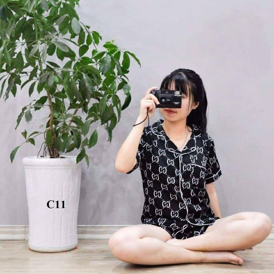 Bộ pijama kate thái, quần đùi , ảnh thật