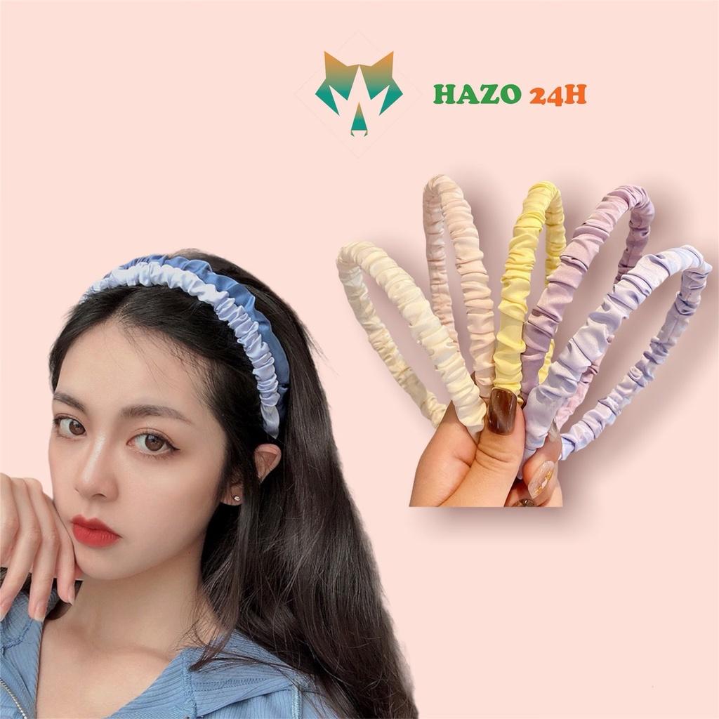 Băng đô cài tóc dạng chun nhún Retro chất liệu Chiffon phong cách Hàn Quốc 2021