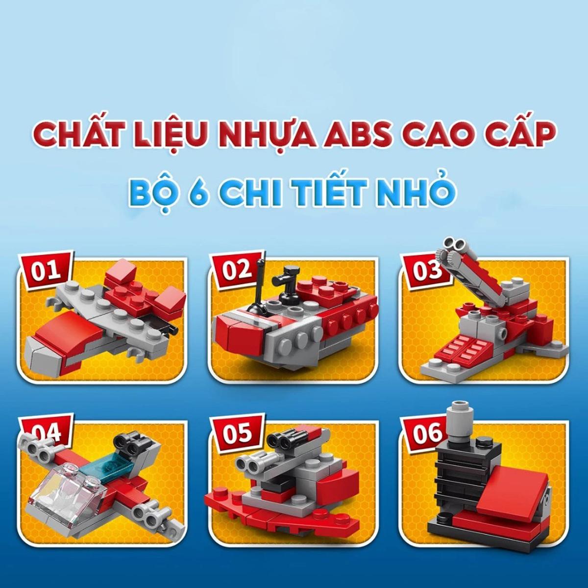 Đồ Chơi Lắp Ráp Siêu Chiến Hạm 6 Trong 1 - Warship - Toys&amp;Joys 8970-1 (138 Mảnh Ghép)