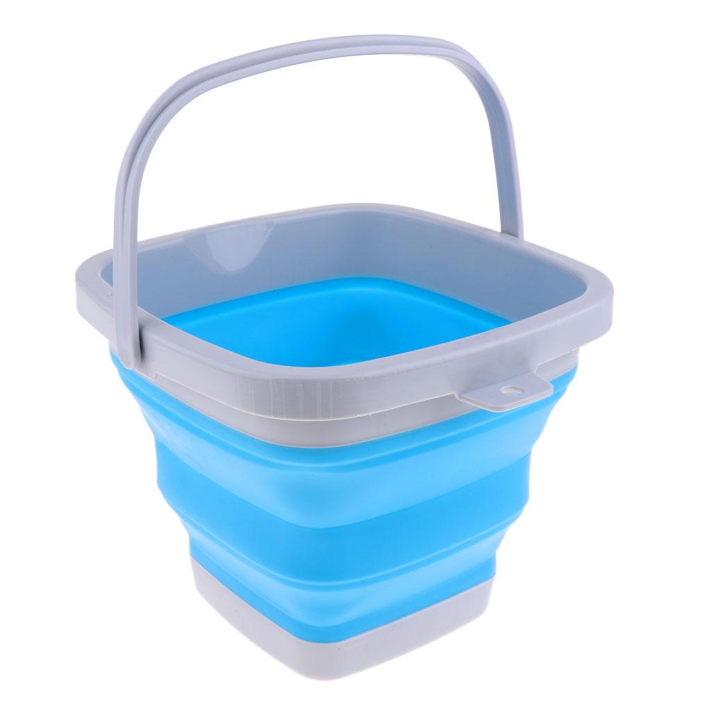Collapsible Bucket for Camping, Travel and Gardening - Portable Folding Wash Basin Water Container Pail