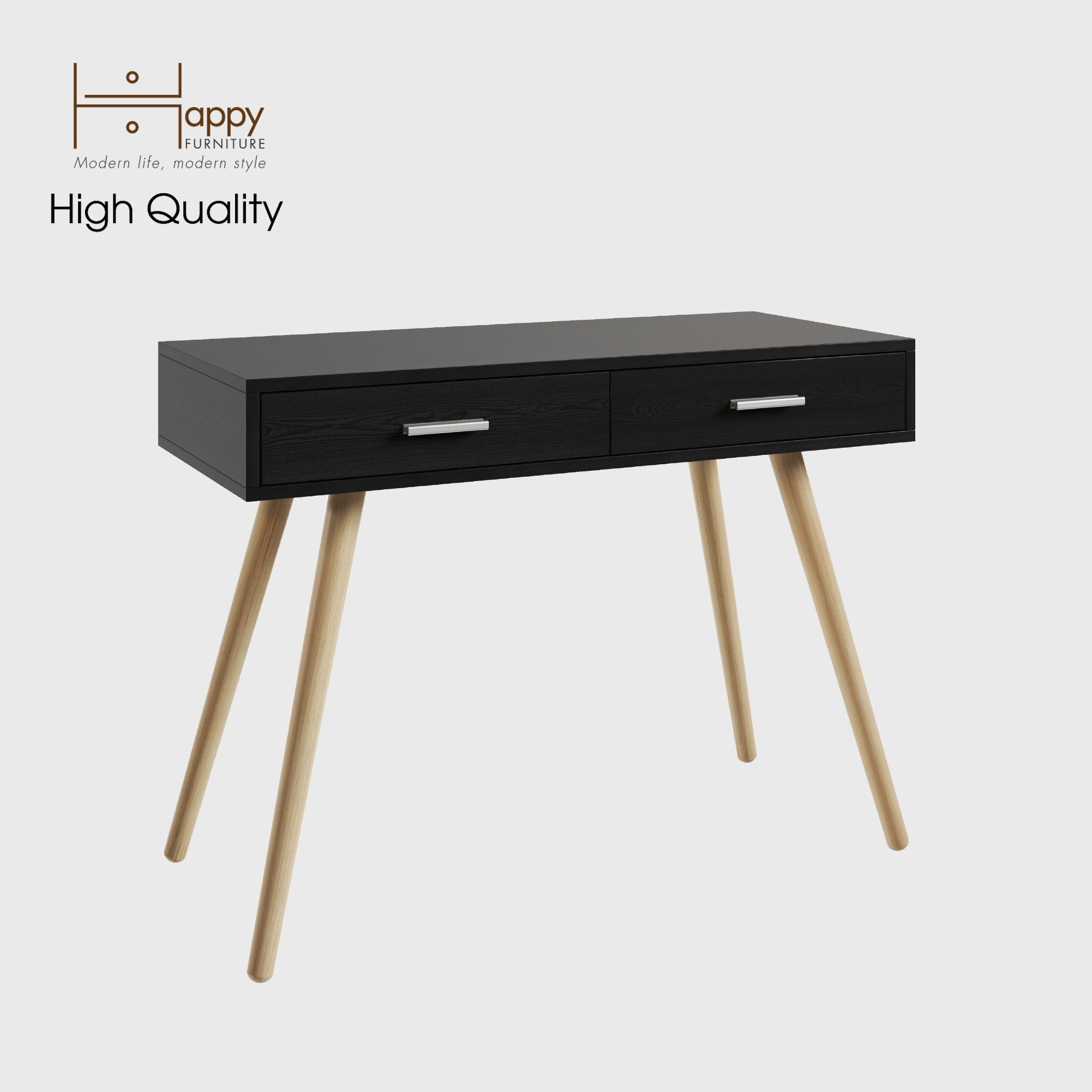 [Happy Home Furniture] OSRI, Bàn trang điểm 2 ngăn kéo - chân gỗ chéo ,  100cm x 45cm x 75cm ( DxRxC), BAN_004