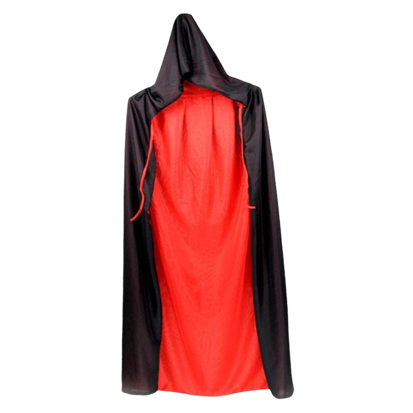 Gothic Halloween Cloak, Wizard 150cm Devil Cape for Women Fancy Dress Adults Unisex