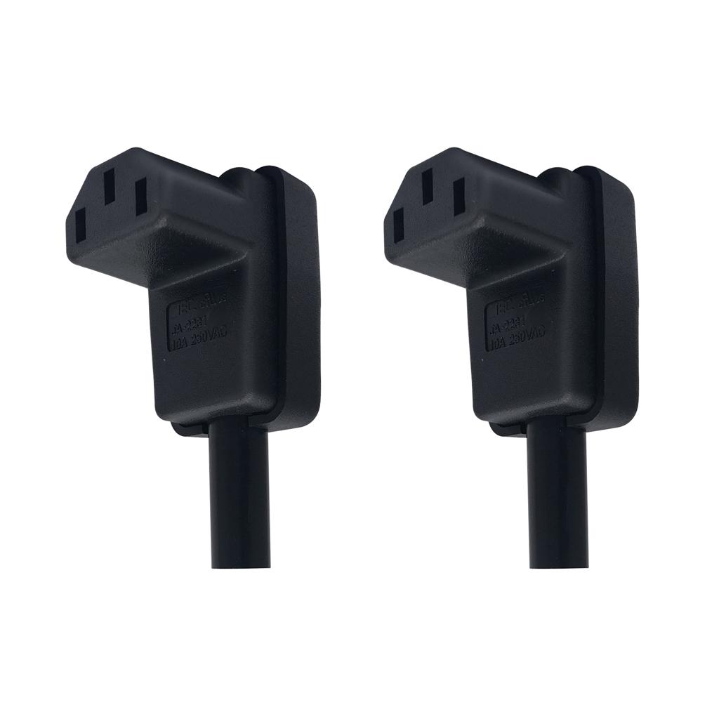 2x Detachable AC Electrical Power Socket Right Angled Plug IEC320 C13 Female