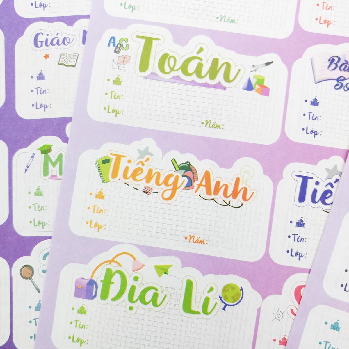 Sticker Nhãn Vở Môn Học - Teenage NV-06 - Cấp 2 (3 Tờ/Xấp)