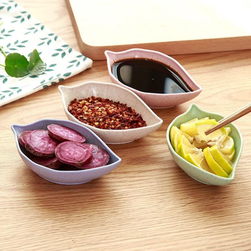 Đĩa Đựng Gia Vị, Nước Chấm Hình Chiếc Lá - Chén Đựng Gia Vị Bằng Lúa Mạch