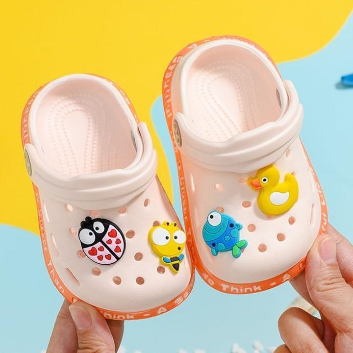 Dép sục trẻ em cho bé trai và gái đủ size từ 18 đến 25 nhiều màu cực xinh năng động khỏe khoắn DTE1 (Tặng stick