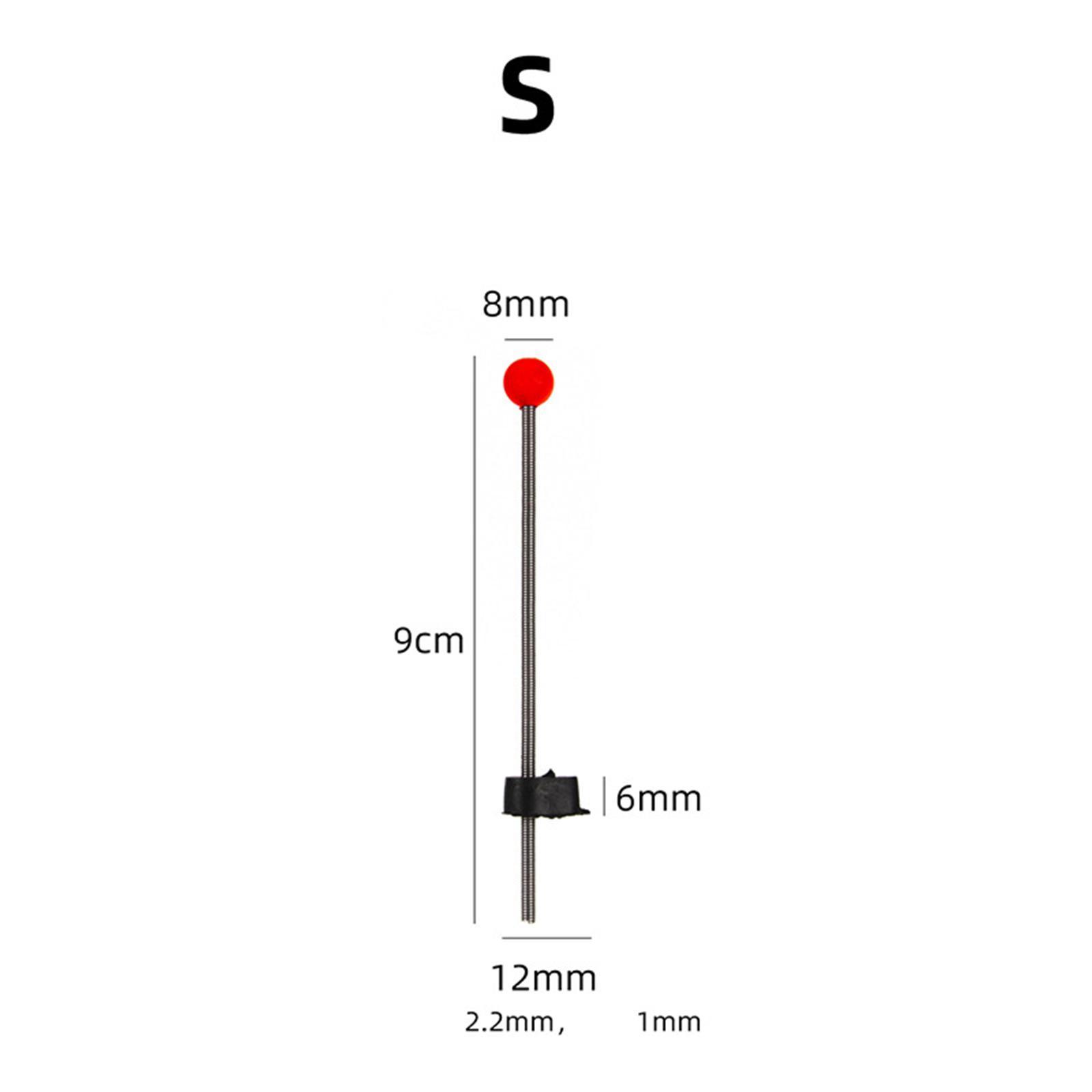5Pcs Ice Fishing Rod Top Tip Auxiliary Threading Durable Portable Easy Using Red Ball Spring for Fishing Lakes Reservoirs Pond Winter