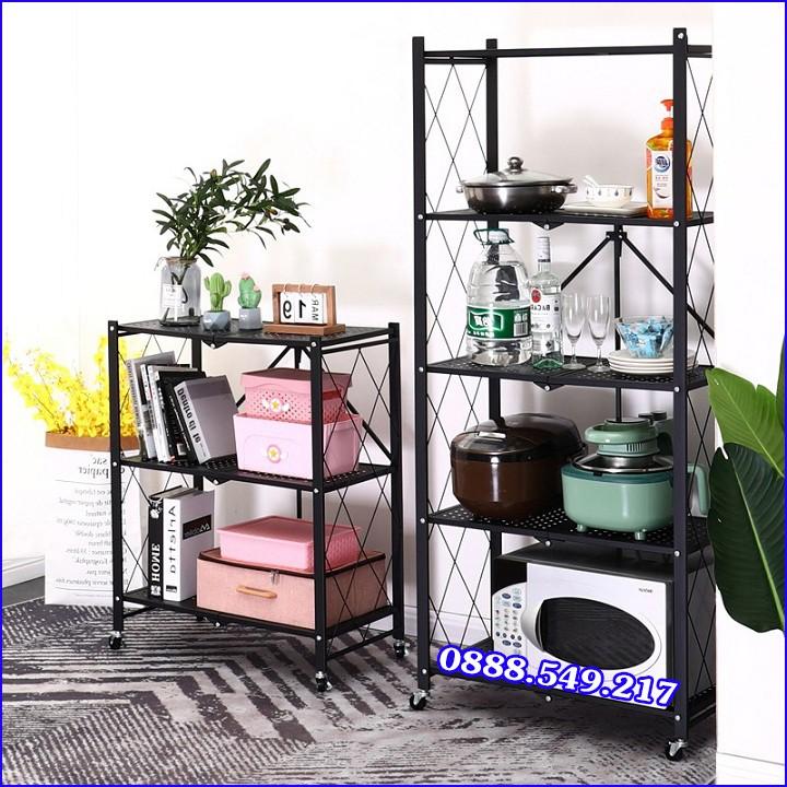 Kệ Gấp Để Đồ Đa Năng. Kệ Phòng Khách - Kệ Nhà Bếp Có Bánh Xe