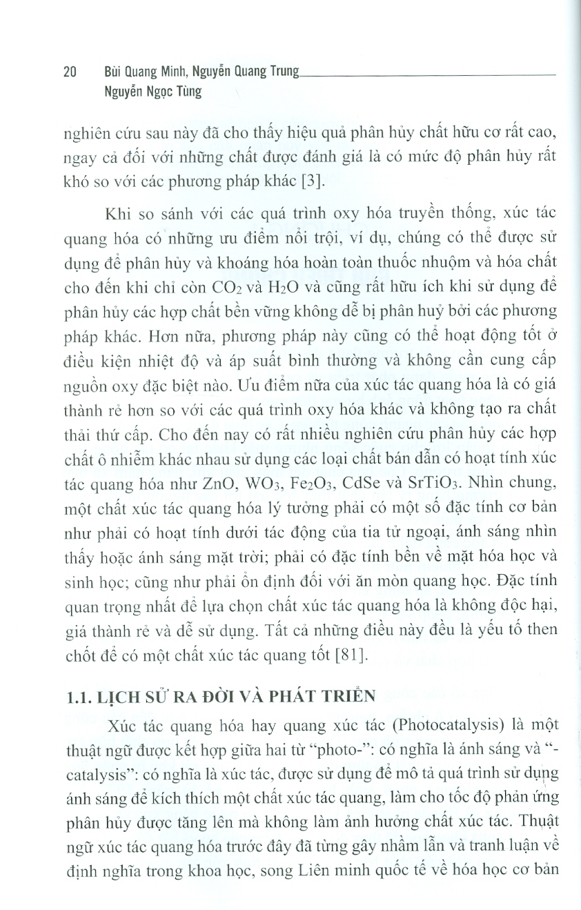 Nghiên Cứu Về Xúc Tác Quang Hóa Trong Xử Lý Nước (Ví Dụ Trong Phân Hủy Diclofenac Và Sulcotrone) (Bìa Cứng)