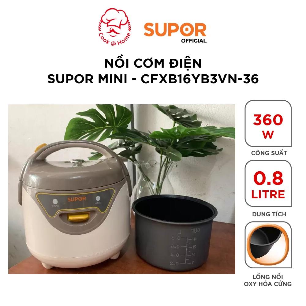 (Hàng chính hãng) Nồi cơm điện Mini Supor CFXB-16YB3VN-36 0.8l (Trắng nâu)