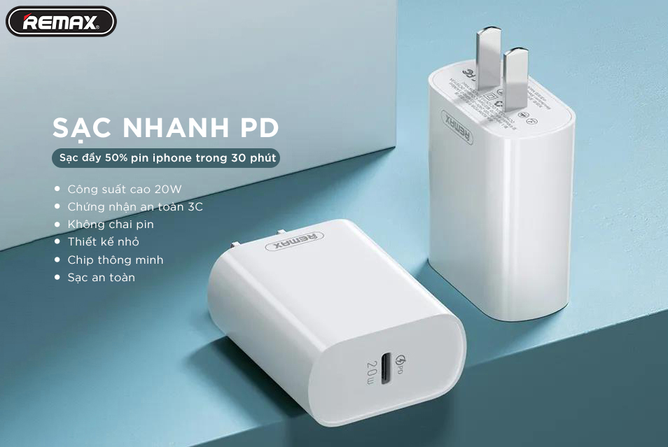 Củ Sạc Nhanh PD REMAX RP-U70 20W - Hàng Chính Hãng