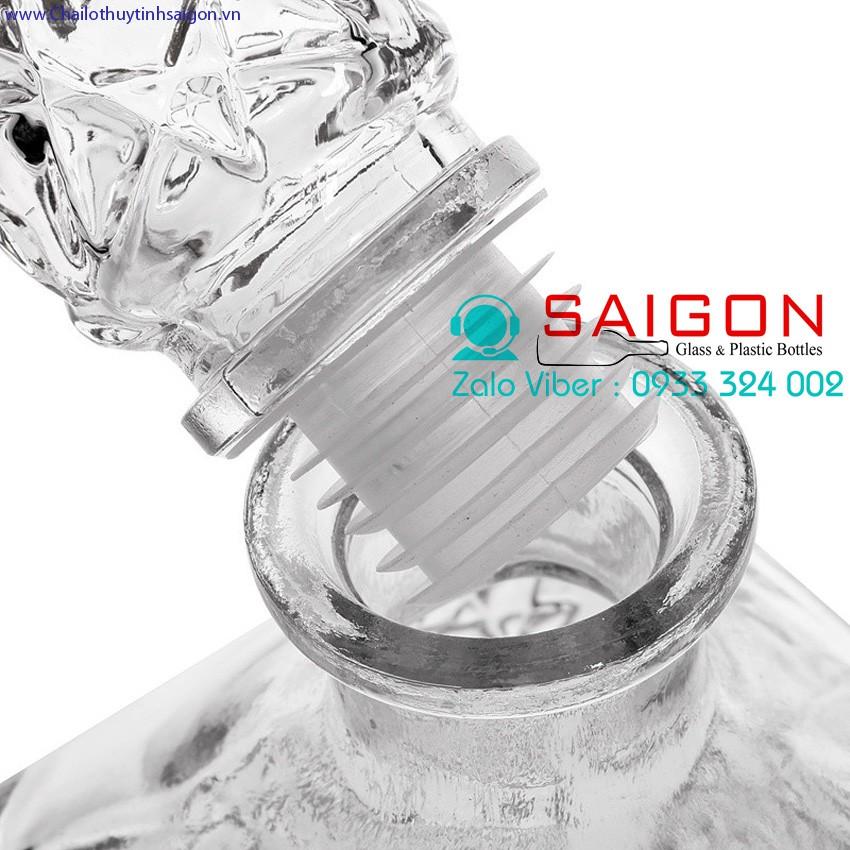 Bình Thuỷ Tinh Sang Trọng 500ml , 750ml | BCR8 , Tuỳ Chọn Dung Tích