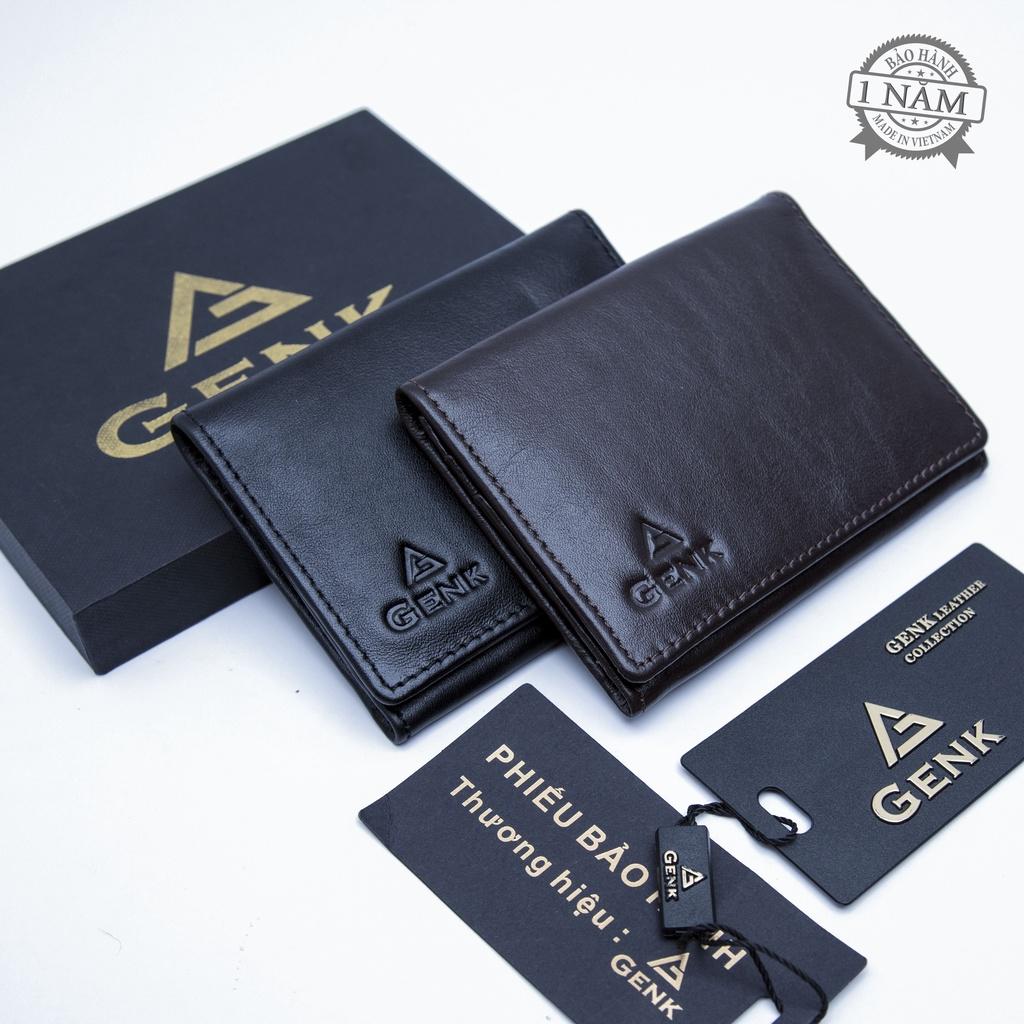 Ví mini đựng thẻ card holder da thật cao cấp nappa nam nữ Genk - GBS01