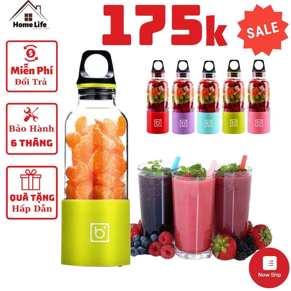 Máy Xay Sinh Tố Bingo Juicer Cup Cầm Tay Mini Sạc Pin 4 Lưỡi 500Ml - Siêu Tiện Dụng Cho Mùa Hè 2021