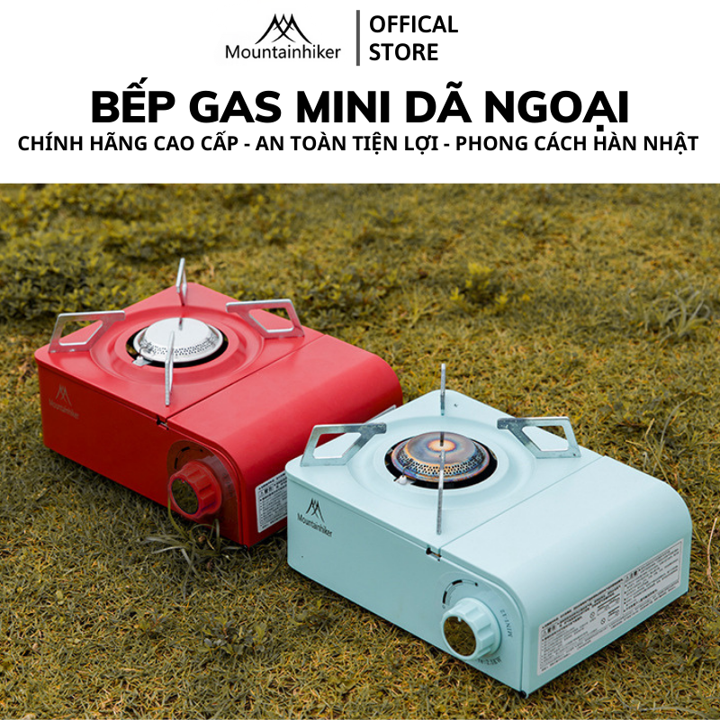 [KÈM HỘP] Bếp Gas Mini Dã Ngoại Mountainhiker Màu Pastel Hàn Quốc Nhỏ gọn Tiện lợi Du lịch Camping Cắm trại BG004