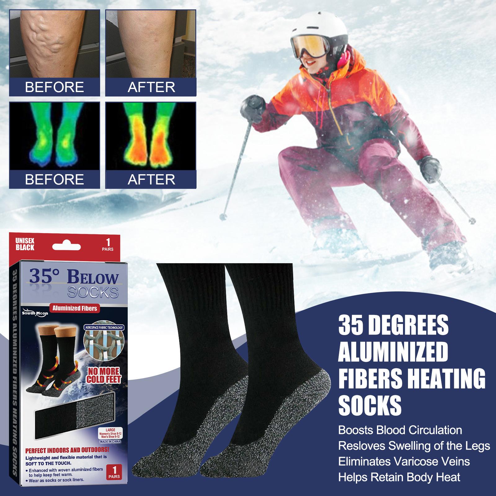 South Moon 1 Pair of Aluminized Fibers Heating Socks Foot Warmers for Men Women Outdoor Skiing Camping Hiking