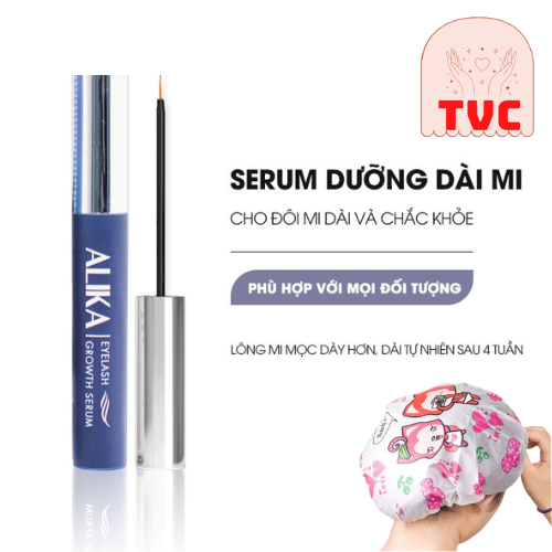 Serum Dưỡng Mi Alika Dưỡng Mi chắc khoẻ , Giúp Mi Dày và Mọc Nhanh, Tặng Mũ Trùm Tóc Ngẫu Nhiên