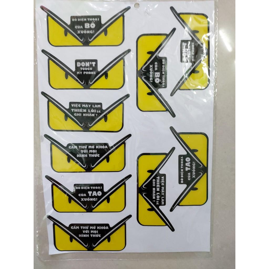 Tem logo sticker mắt khủng long nổi