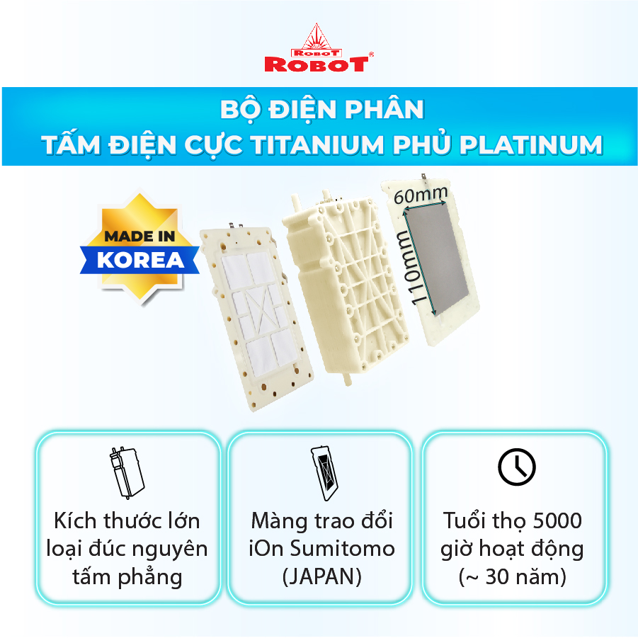 Máy Lọc Nước Điện Giải iON Kiềm ROBOT iONSmart 710 Nóng Thông Minh - Hàng Chính Hãng