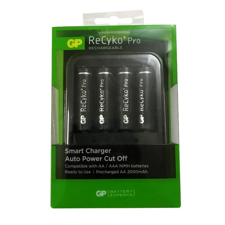 Pin Sạc GP Recyko+ Pro AA Dung Lượng 2000mAh kèm đế sạc PB570GS (4 Viên/Vỉ) - Hàng Chính Hãng