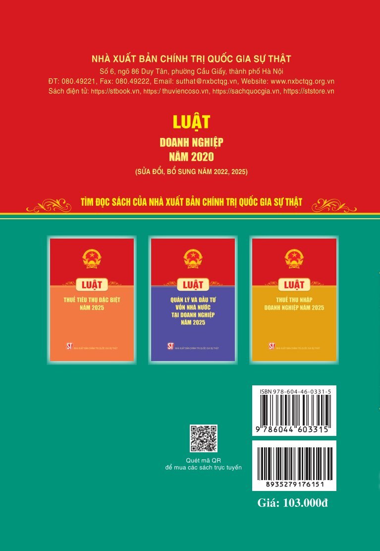 Luật Doanh nghiệp năm 2020 (sửa đổi, bổ sung năm 2022, 2025)