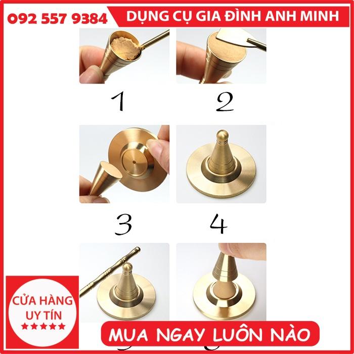 Khuôn nhang nụ tháp bằng đồng cổ điển