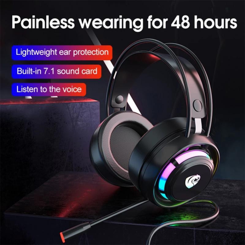 7.1 RGB LED Gaming Tai Nghe Game Thủ Cho Máy Tính PS4 PS5 Xbox Trên Tai Chống Ồn Tai Nghe Có Dây Kèm Micro Máy Tính điện Thoại