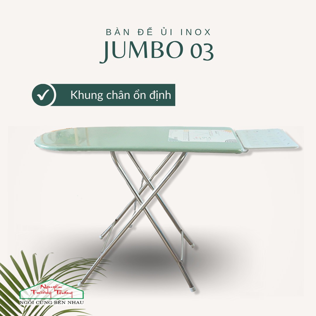 Bàn Để Ủi Cầu Là Quần Áo Dạng Đứng Jumbo 03 Kích Thước: 38x100cm - Nguyễn Trường Thắng - Tăng Đưa Cao Thấp- Tiện Lợi - Có Kệ Đỡ Bàn Ủi