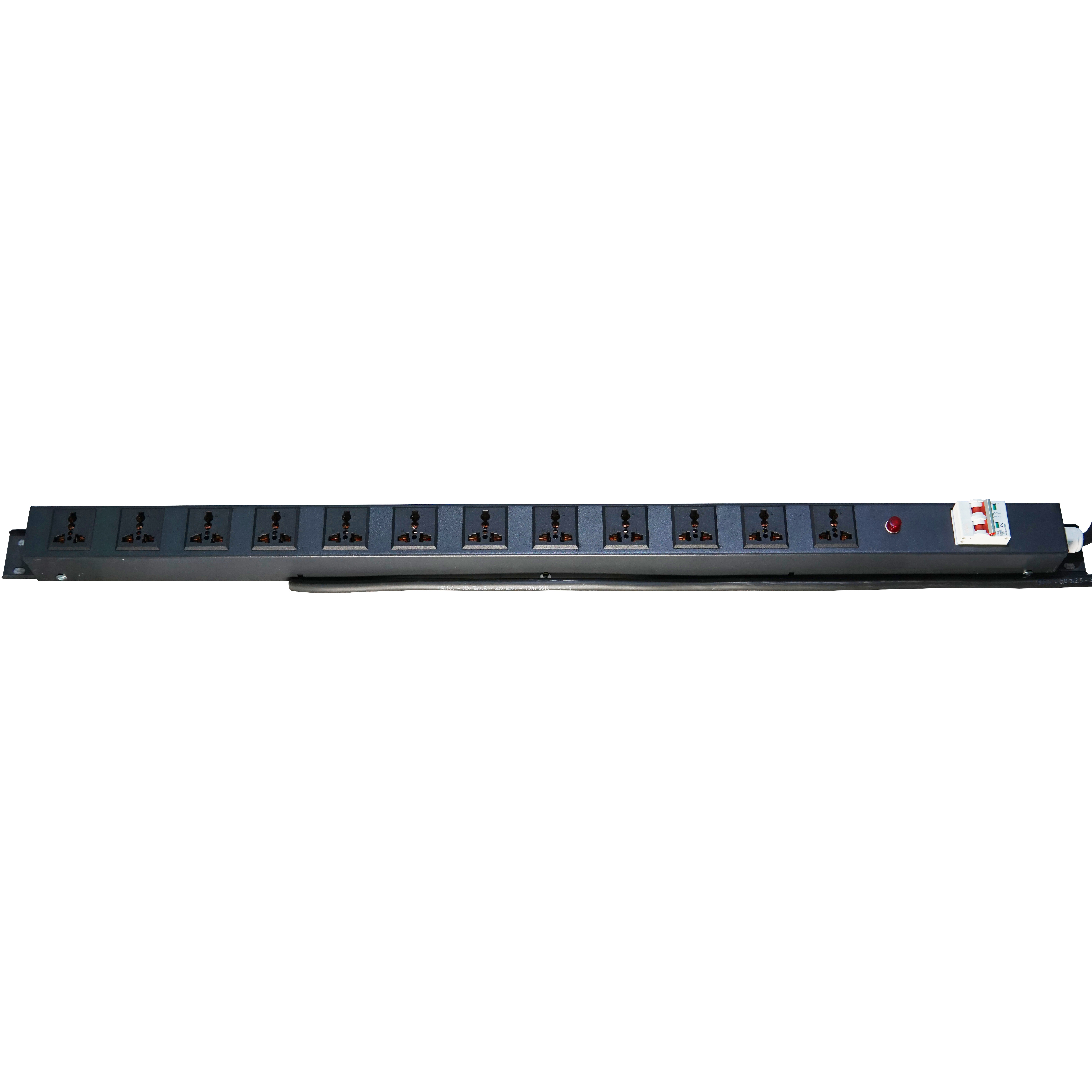 Ổ Điện Thanh Nguồn PDU 12 Cổng Có CB và Phích Cắm Điện