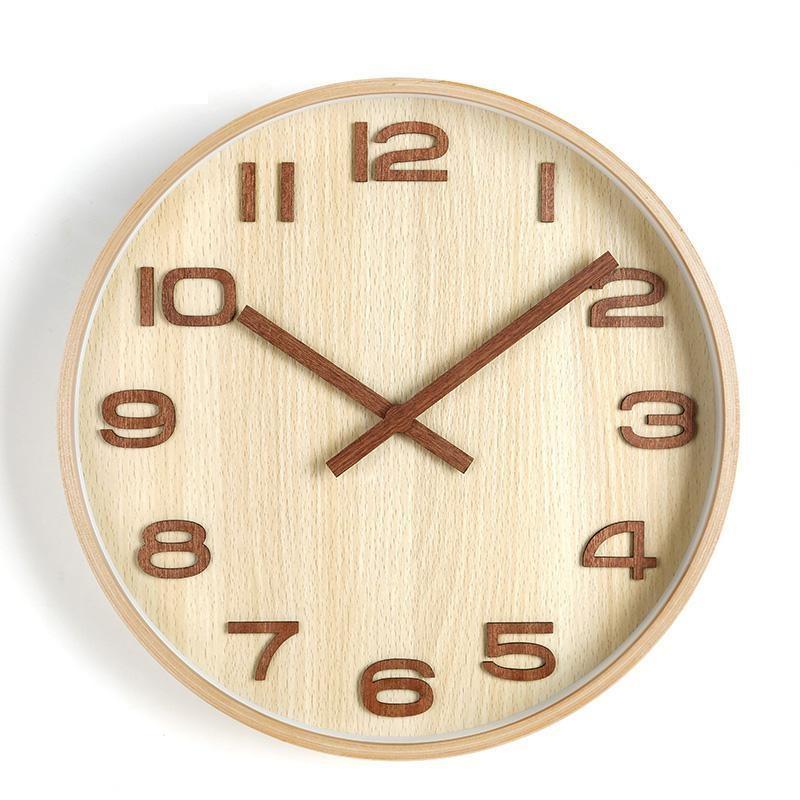 Đồng hồ treo trường gỗ trang trí, Đồng hồ treo tường thiết kế theo yêu cầu (Tặng Kèm Pin