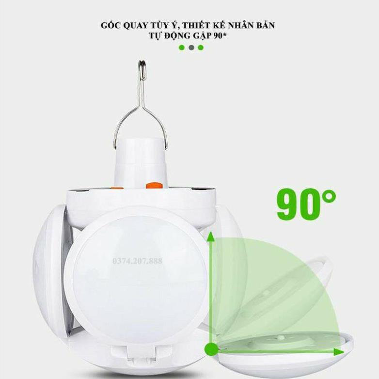 Bóng đèn led tích điện, năng lượng mặt trời hình 4 Cánh Hoa có thể đóng mở