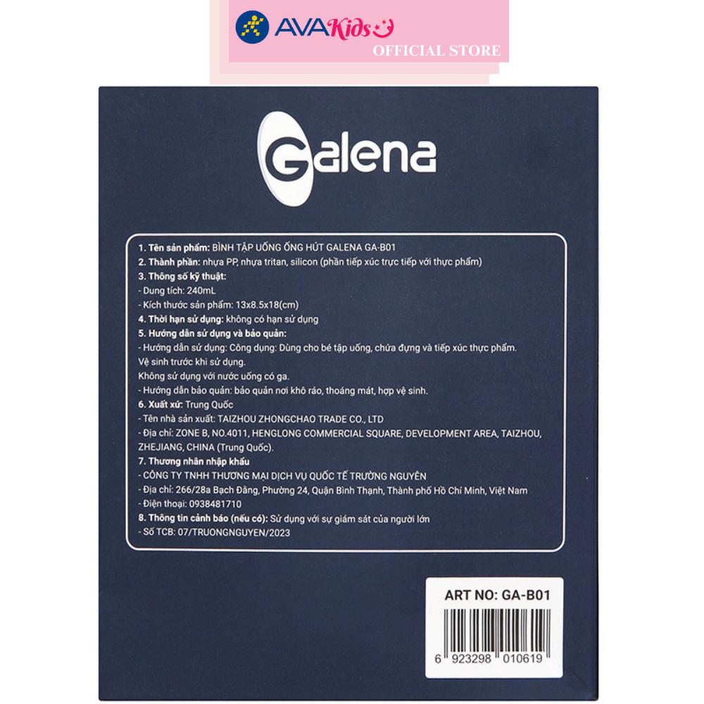 Bình tập uống nhựa PP, tritan Galena GA-B01 240 ml - Màu ngẫu nhiên (từ 6 tháng)