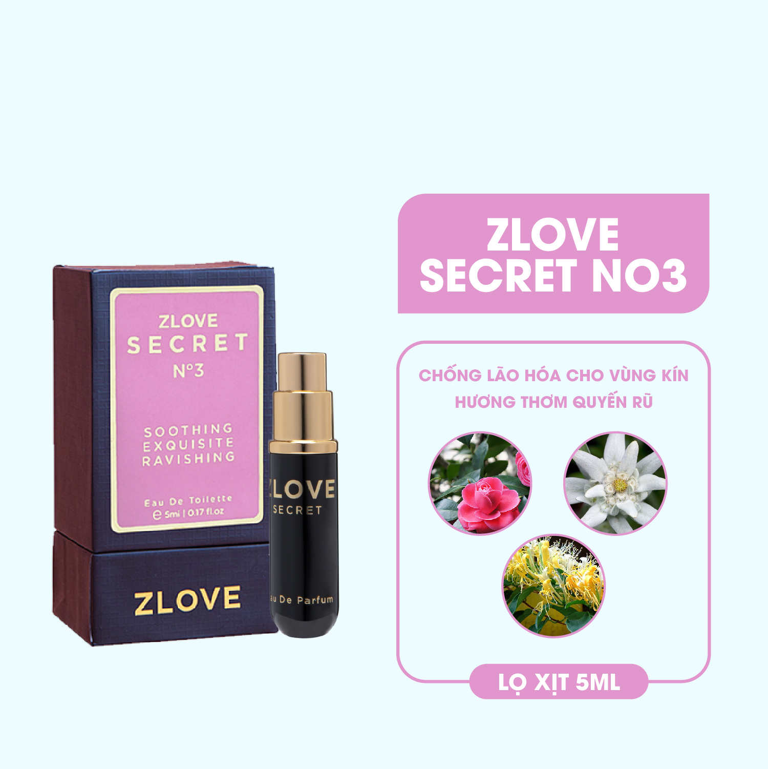 Nước hoa vùng kín nữ cao cấp chính hãng Zlove Secret 5ml với hương thơm ngọt ngào, quyến rũ, nữ tính