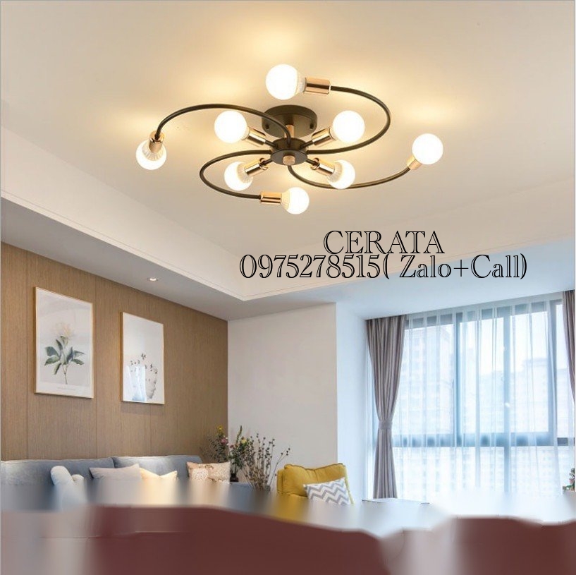 Đèn Trần xoáy 8 bóng Trang Trí Trang Trí Nhà Hàng, Phòng Khách, Phòng Bếp , SHOWROM