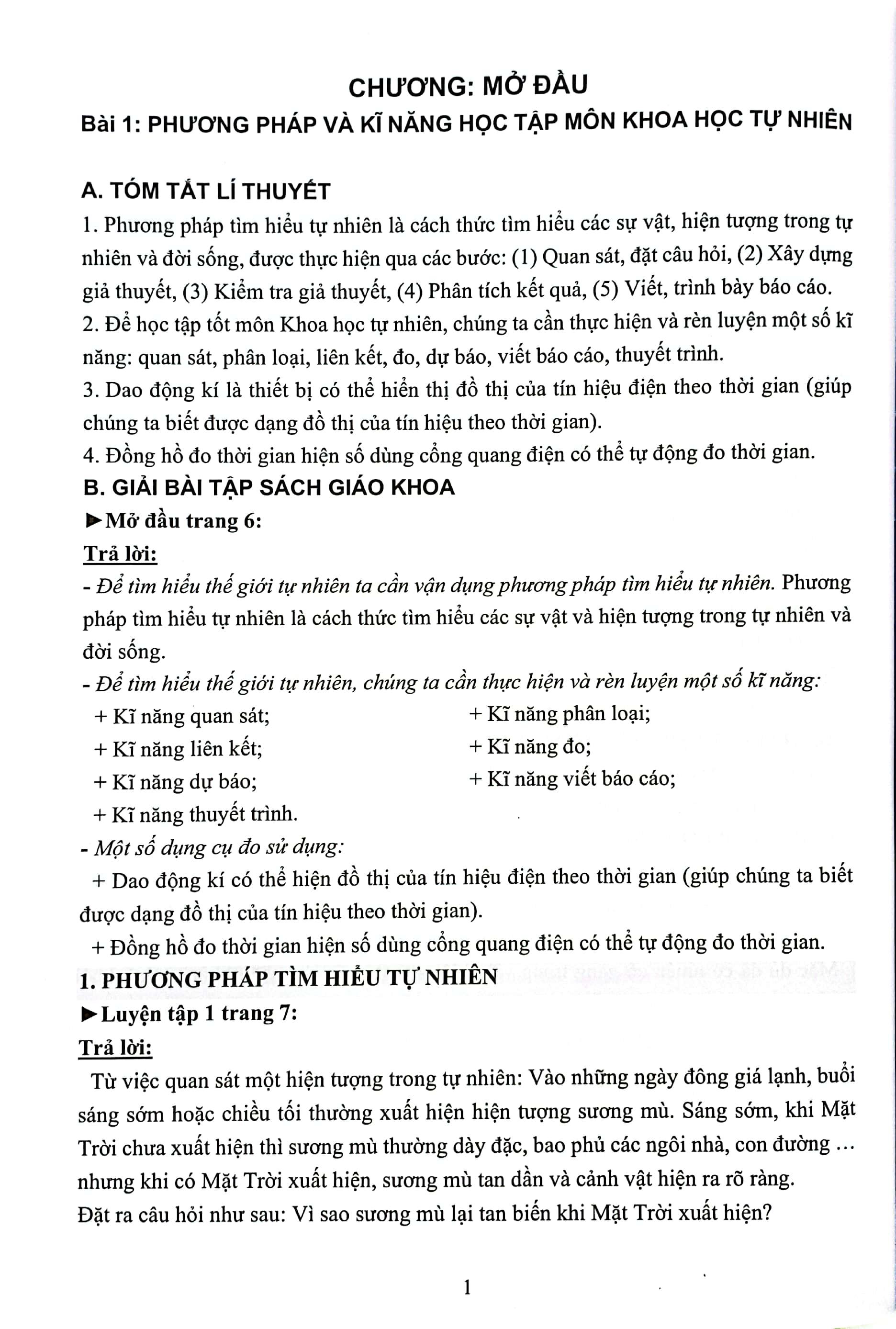 Hướng Dẫn Giải Bài Tập Khoa Học Tự Nhiên 7